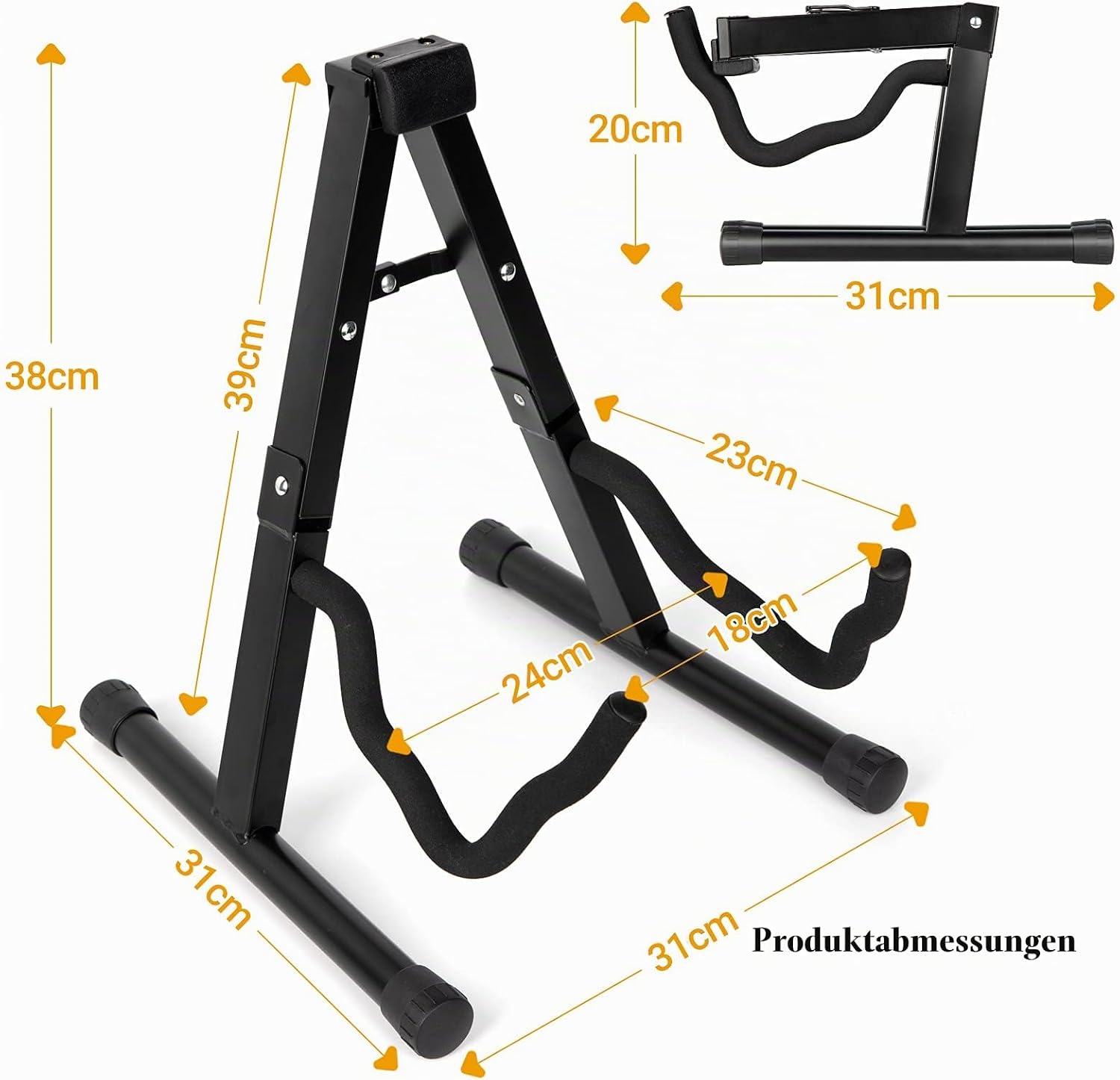Thumbnail 1 de CAHAYA Gitarrenständer A-Frame Faltbar Stabil – universal aus Metall für Gitarre, Bass, Ukulele