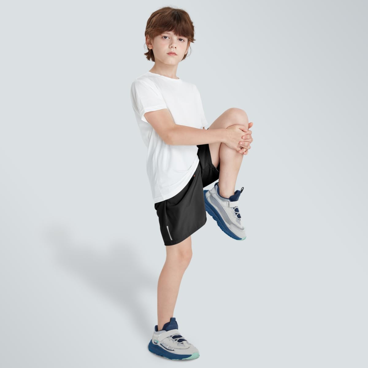 Detalle 2 de ANHDM Boys Shorts Quick Dry Athletic Running Shorts with Zipper Pockets
