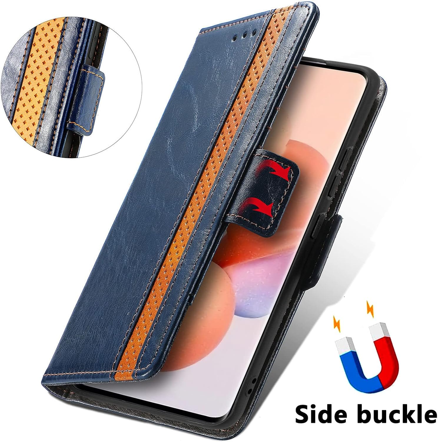 Thumbnail 1 de MOJIA Hülle für Motorola Signature – PU Slim Magnetische Klapphülle mit Kartenfach, Standfunktion, Blau