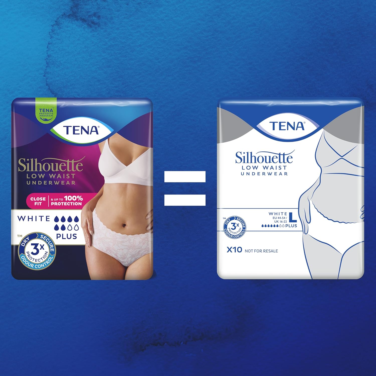 Detalle de TENA Silhouette Plus Low Waist Incontinence Pants (30 pairs) for Women – Large, 95–125 cm