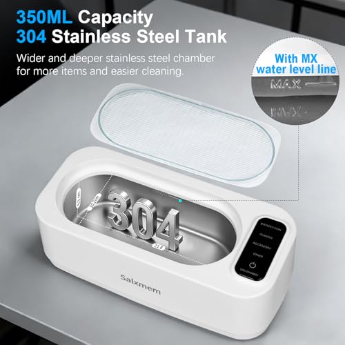 Thumbnail 5 de Salxmem Ultrasonic Jewellery Cleaner 50KHz, 350ml: Quiet Deep Cleaning for Jewellery, Dentures and More