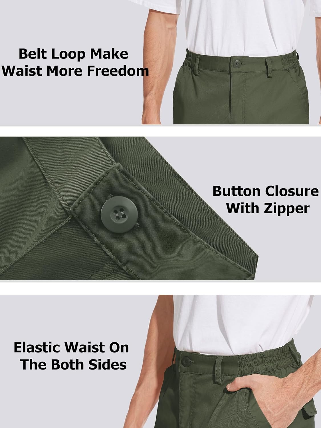Thumbnail 5 de TACVASEN Men's Cargo Shorts with Elasticated Waist and Multi Pockets