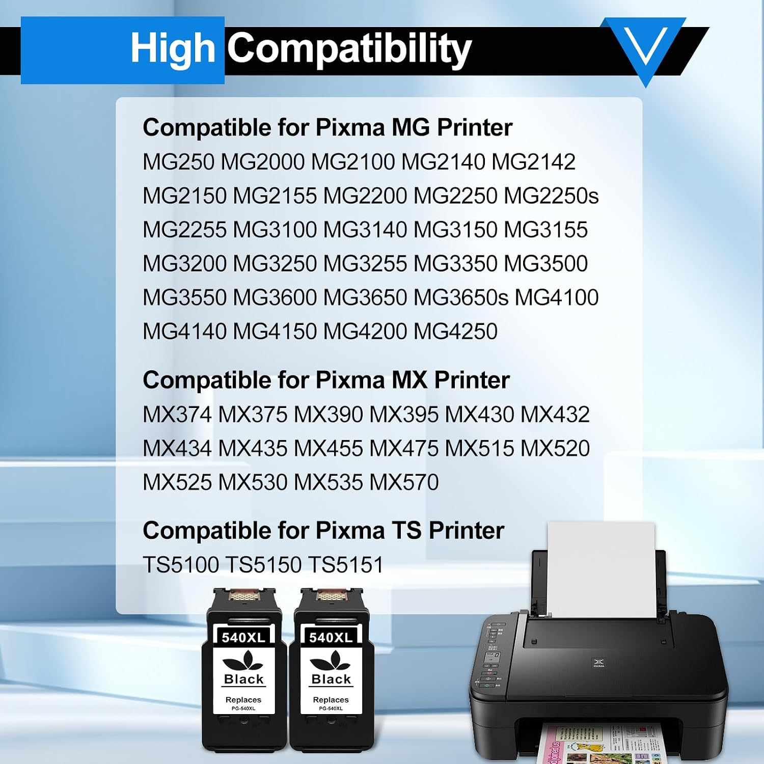 Detalle de RGiNK PG-540XL / 540XL Black ink cartridges (2-pack) for Canon Pixma