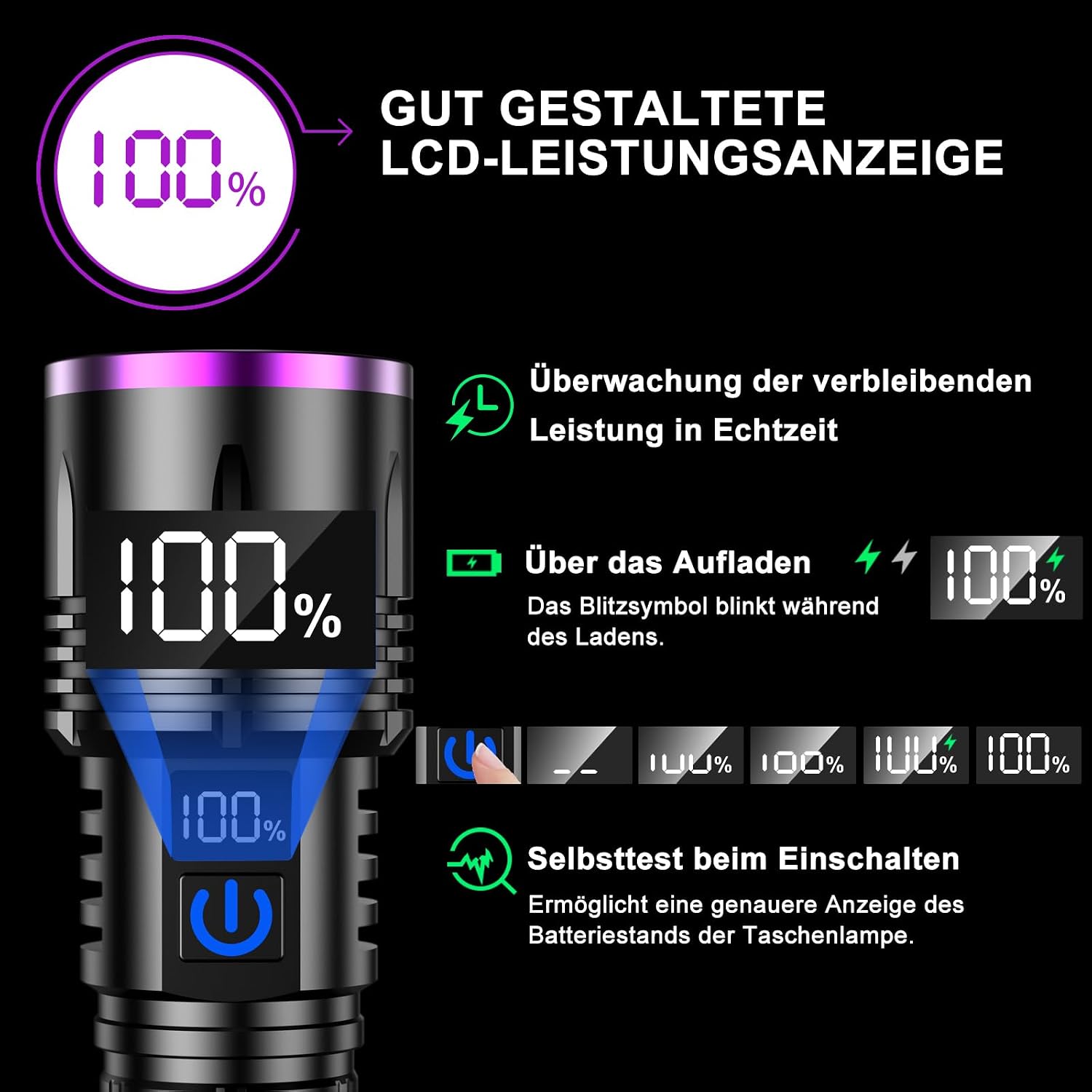 Thumbnail 2 de Relybo P8 UV Taschenlampe 365nm 30W