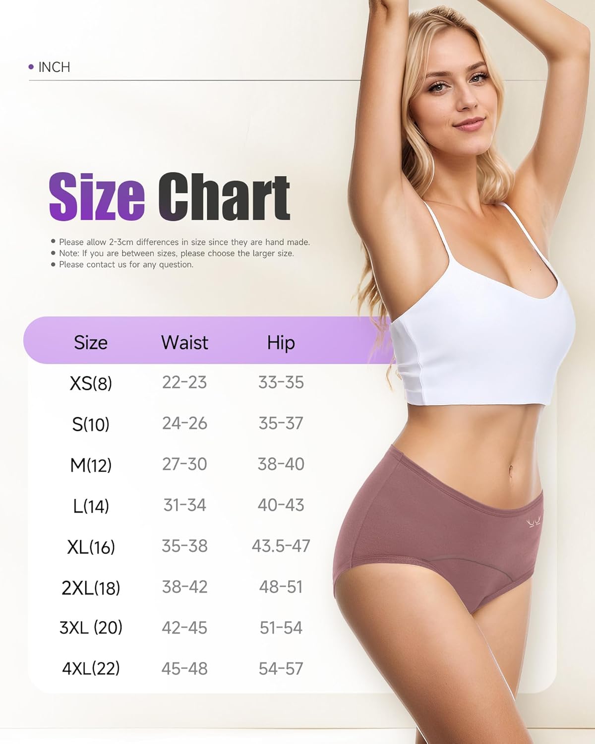 Thumbnail 6 de TANSTC Culotte Menstruelle en Coton – Lot de 3, Protection 24h et Anti-Fuite
