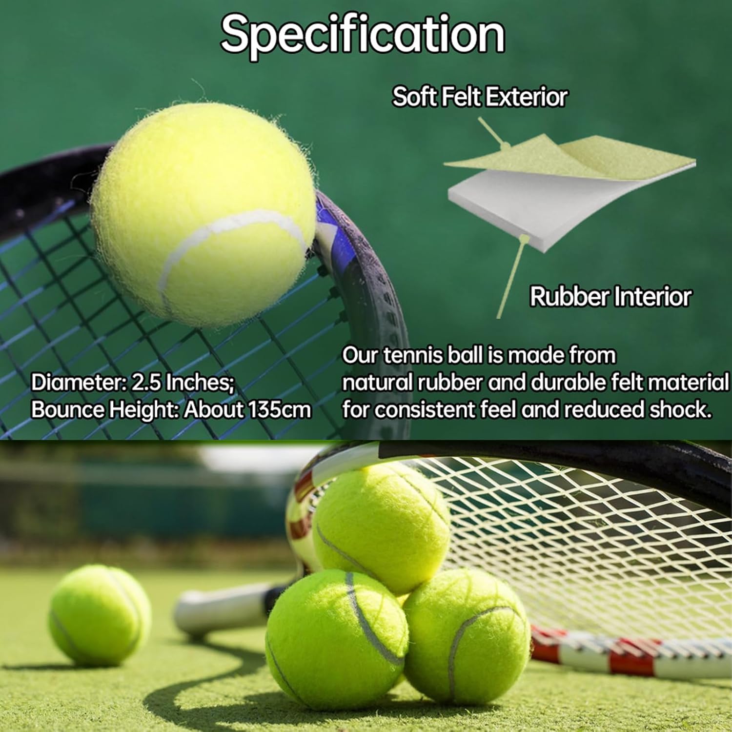Thumbnail 6 de Magicorange Tennis Balls – 12 Pieces Advanced Training Set with Mesh Bag