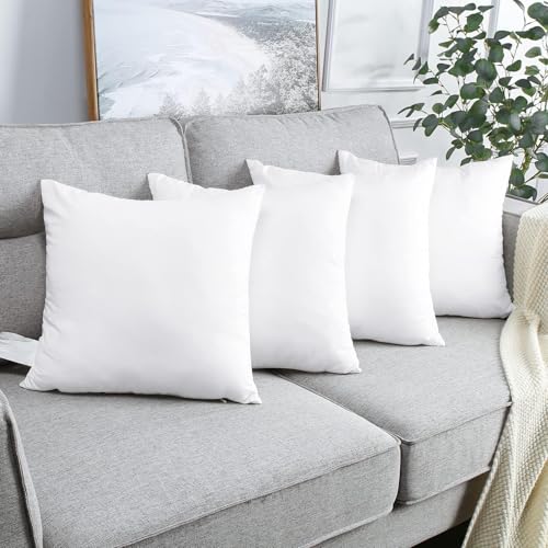 Detalle de PURE TEXTILES Cushion Inserts 45x45cm (Pack of 4) – Hollow Fibre 18x18 inner pads for sofa and cushions