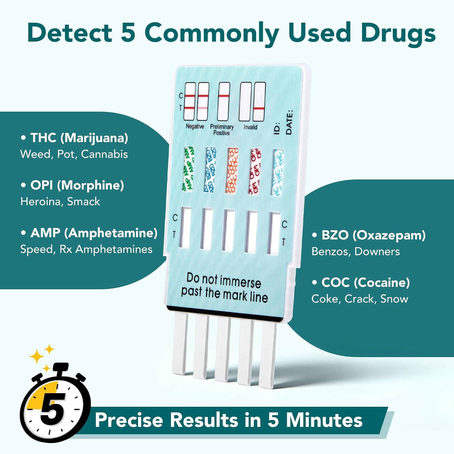 Detalle 2 de Easy@Home 5 Panel Drug Test Kit 5 pack