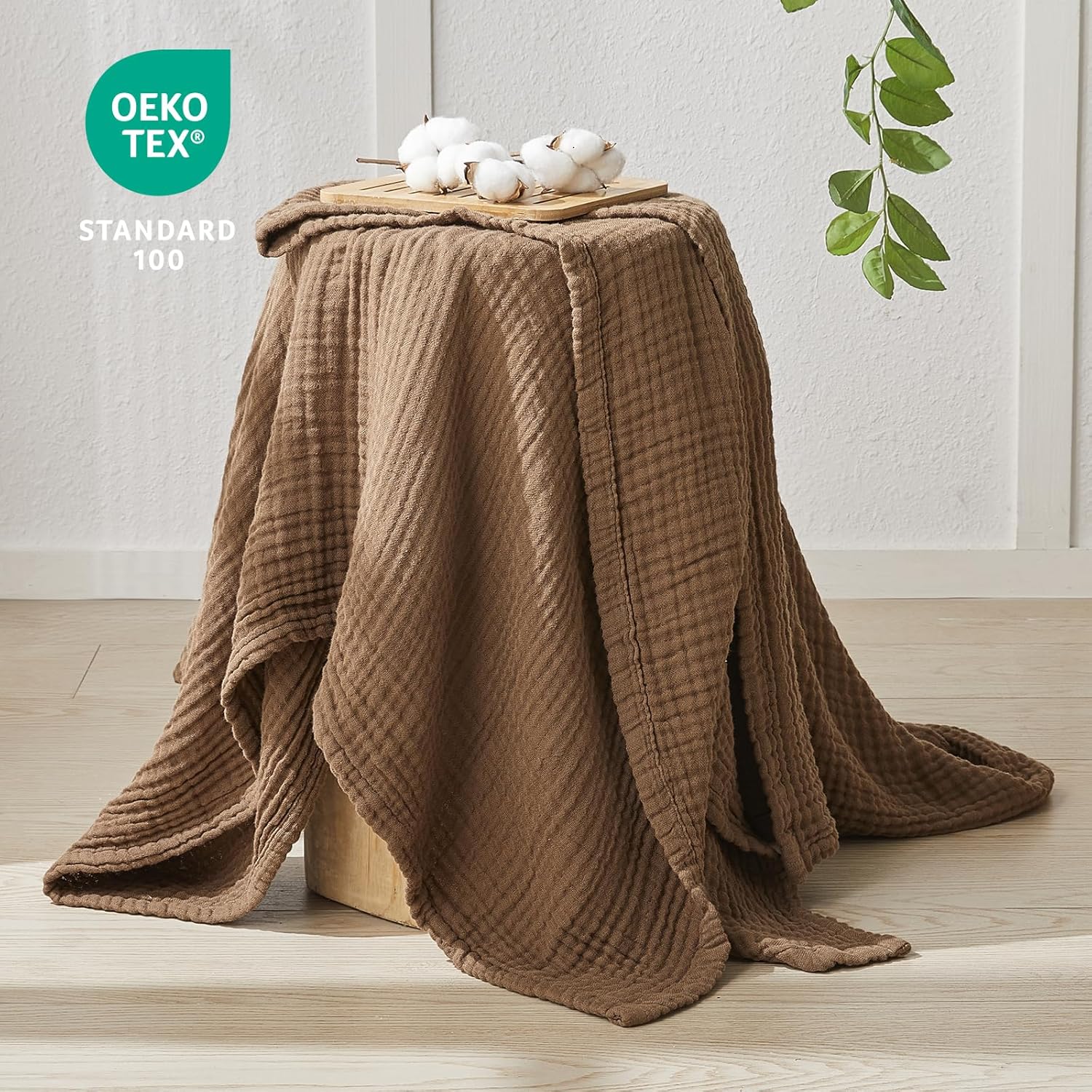 Thumbnail 1 de EMME Cotton Throw Blanket, 100% Muslin, 150 x 200cm – Breathable, Soft and Lightweight