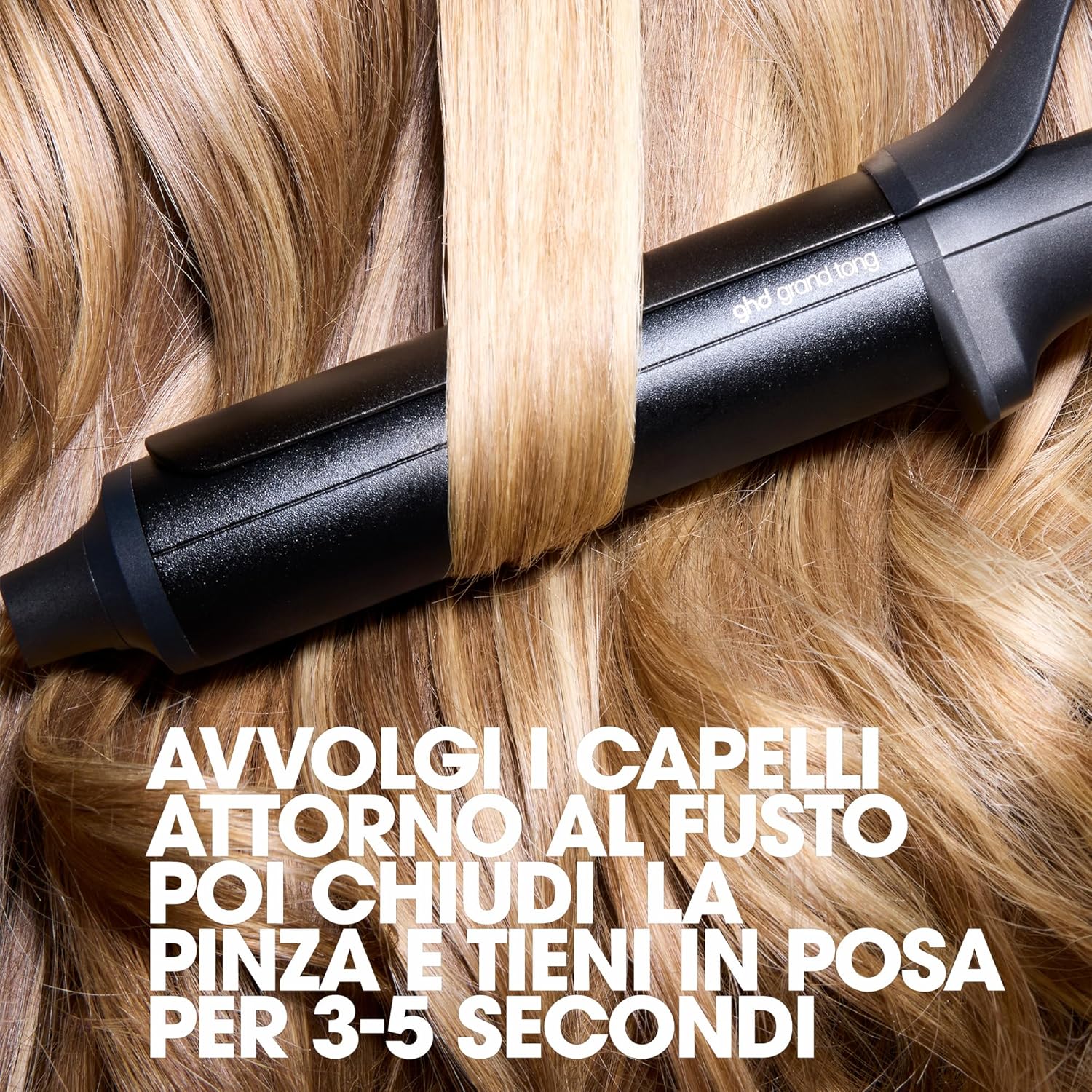 Detalle de ghd Chronos Curve Grand Tong: Ricci voluminosi e definizione prolungata per capelli medi e lunghi