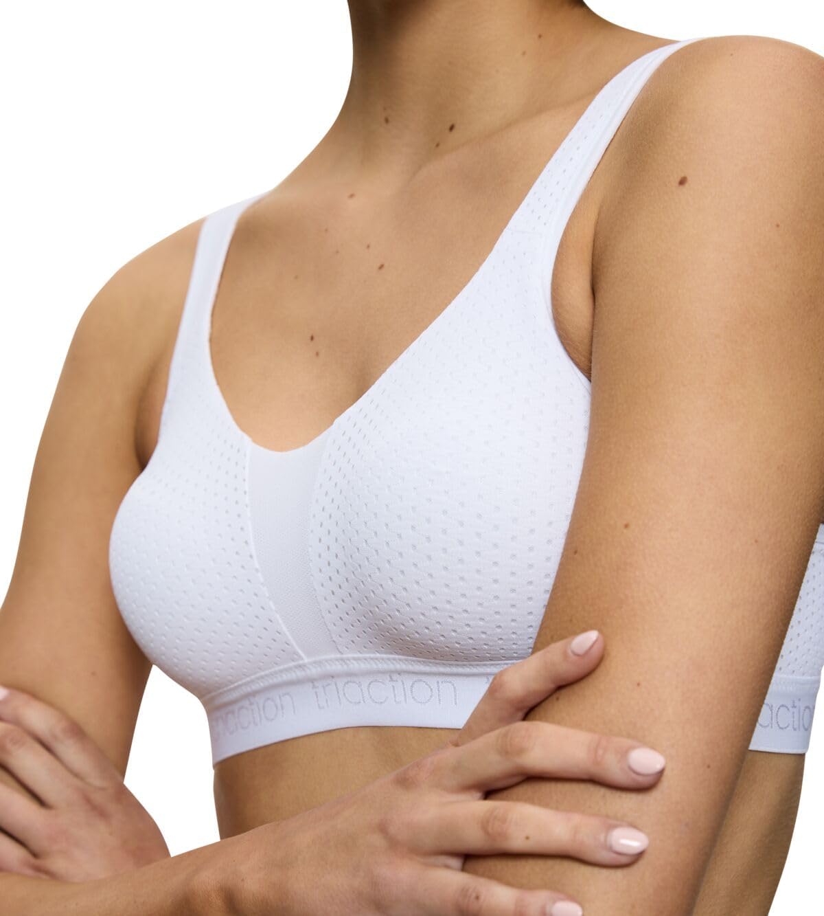 Detalle de Triumph Triaction Energy Lite – Soutien-gorge de sport sans armatures (blanc, 85C)