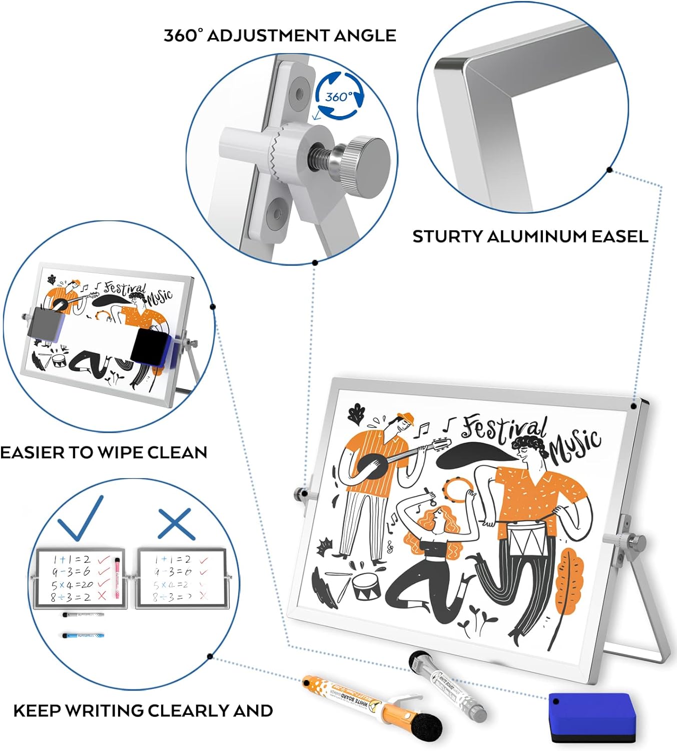 Thumbnail 2 de Nicpro Tableau Blanc A4 double face 20 x 30 cm 📋