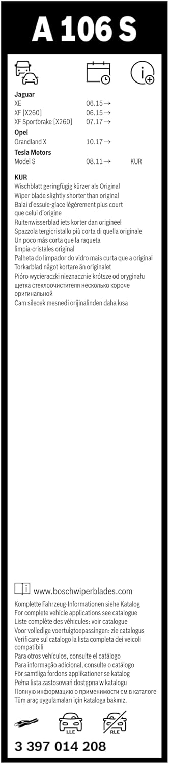 Thumbnail 2 de Bosch Aerotwin A106S Frontscheibenwischer – Set, 700 mm/425 mm (Linkslenker)