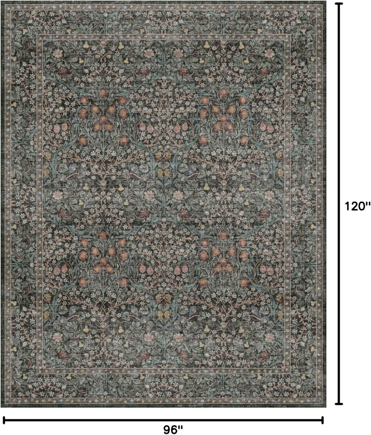 Thumbnail 1 de Vintage Dark Green 8x10 Rug 🏡