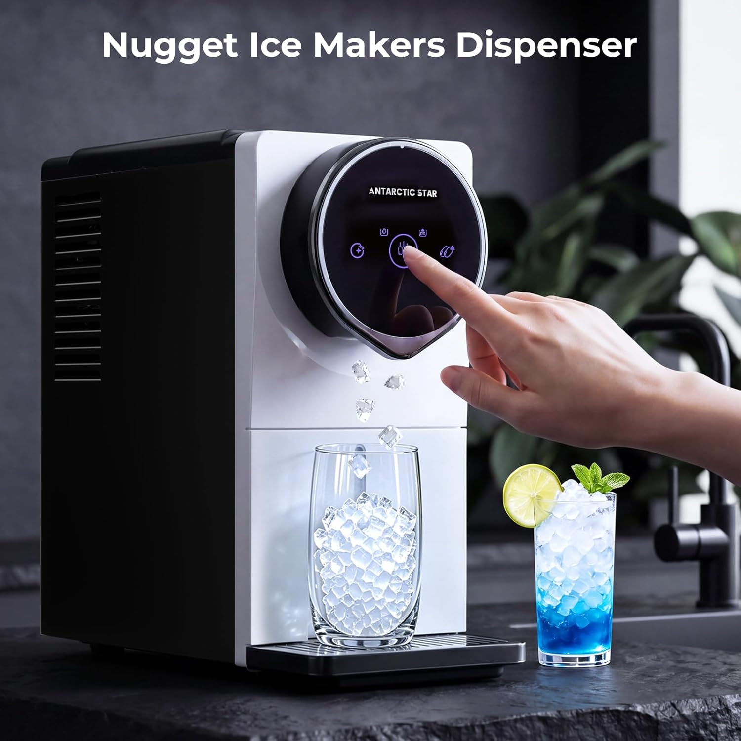 Detalle de Antarctic Star HZB-15DN Nugget Ice Maker with Touchscreen and Self-Cleaning