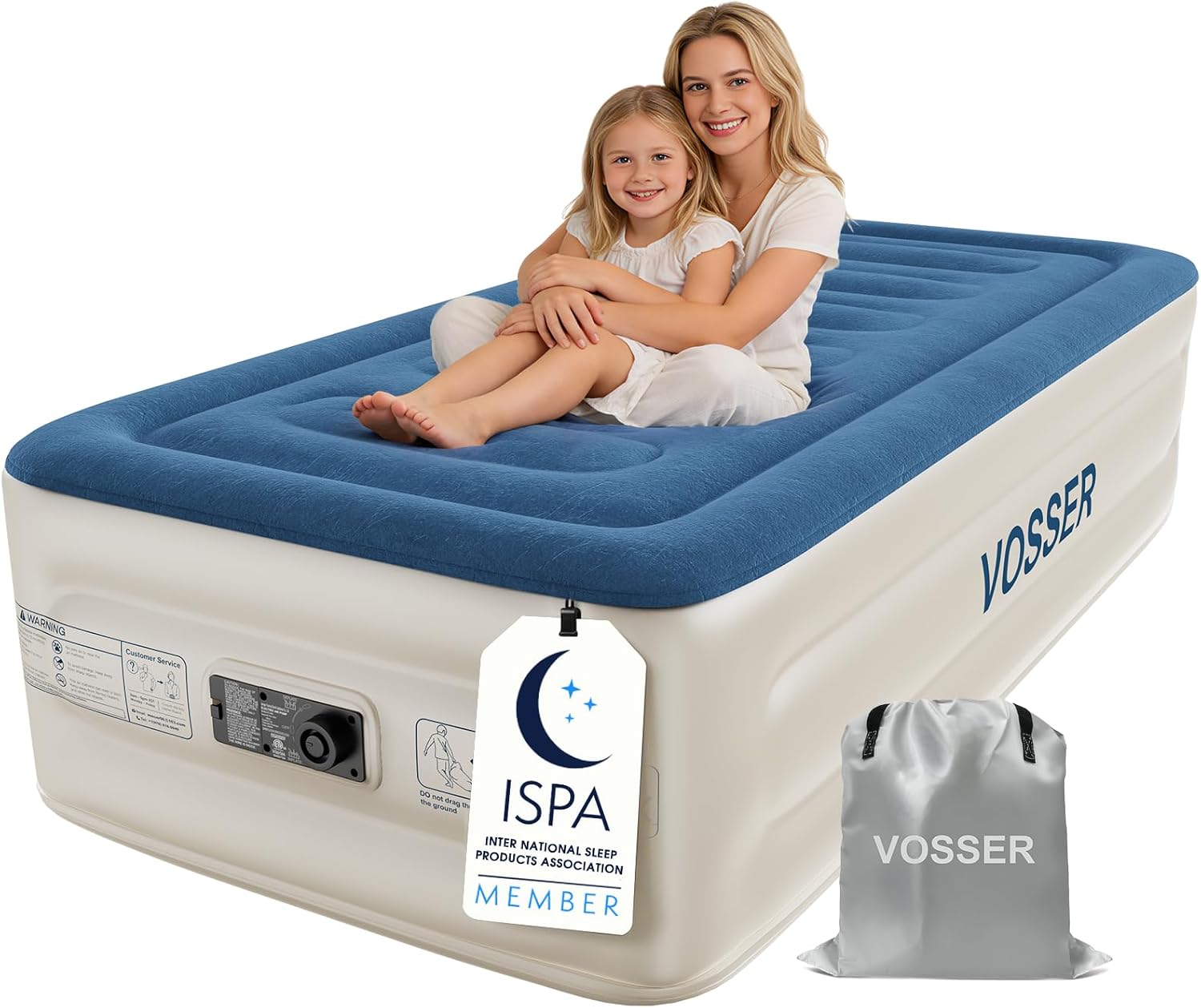 Detalle de VOSSER Twin Air Mattress with Built-in Pump