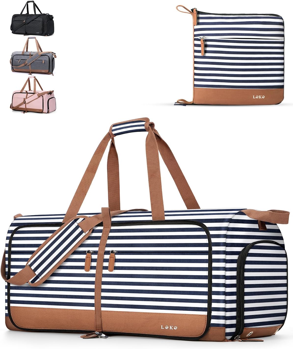 Thumbnail 6 de Lekesky Reisetasche Große 80L mit Schuhfach – Faltbare Weekender für Damen