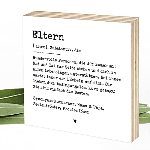 Detalle de Wunderpixel Holzbild Definition Eltern v2 – 15x15x2 cm, echter Fotodruck auf Birkenholz