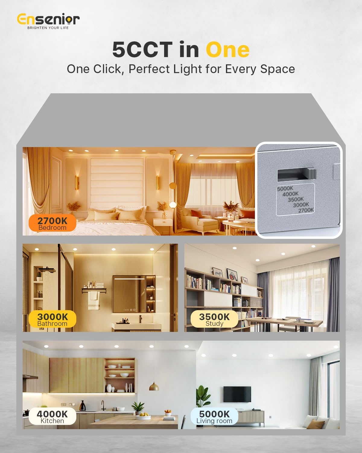 Thumbnail 2 de 4 Inch Ensenior LED Recessed Lights 9W Pack