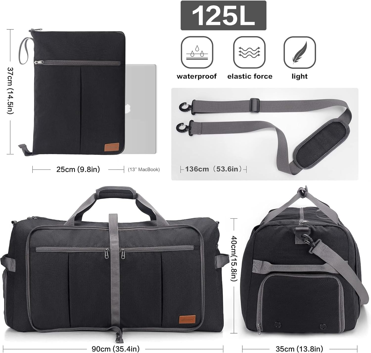 Detalle 2 de Upeelife Grand sac de voyage 125L