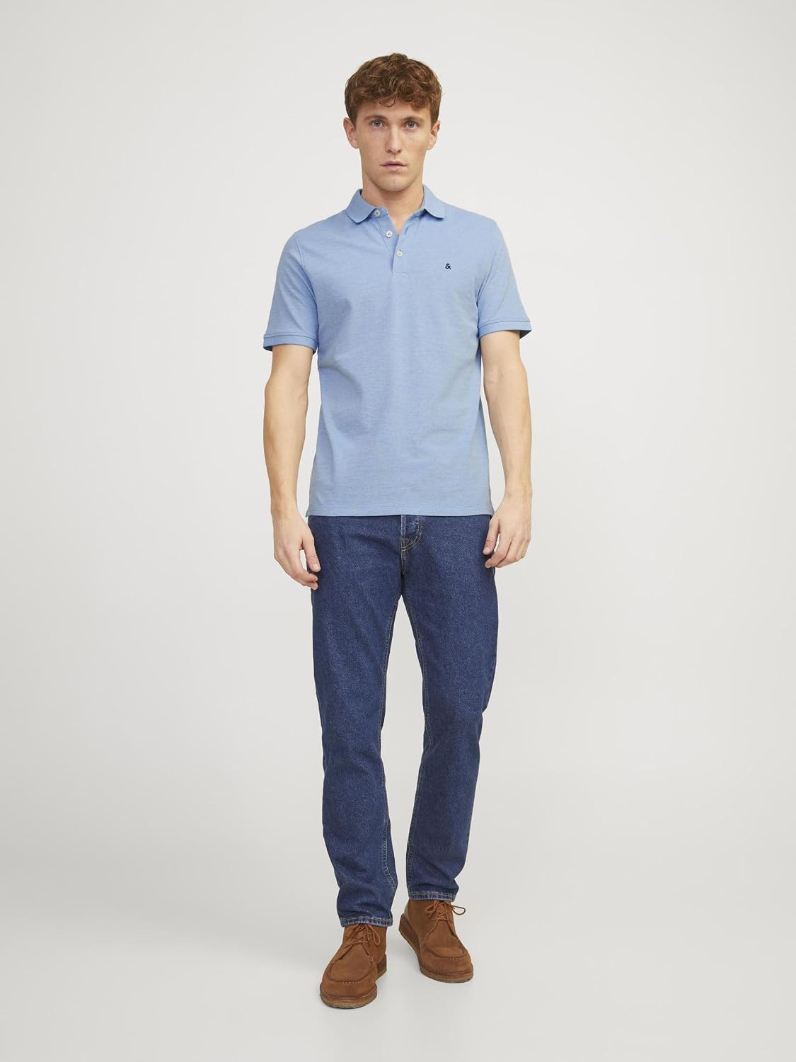 Detalle 2 de JACK & JONES Poloshirt Einfarbig – Polo aus 100% Baumwolle