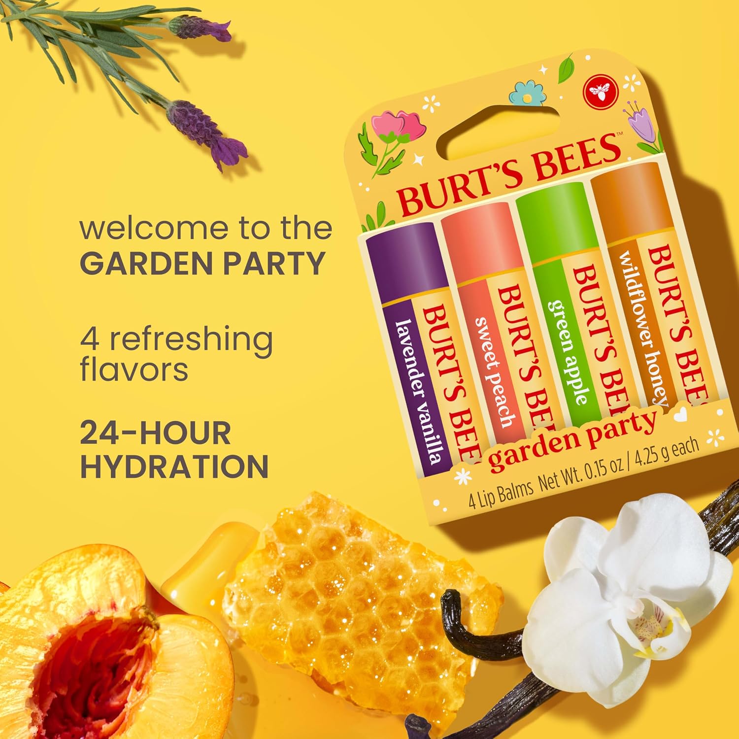 Thumbnail 1 de Burt's Bees Garden Party Lip Balm Set 4-Pack