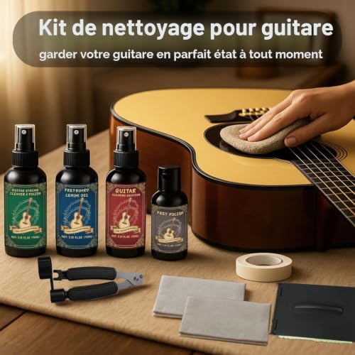 Thumbnail 8 de 1DFAUL Kit de nettoyage de guitare 9 pièces – entretien complet pour toutes les guitares