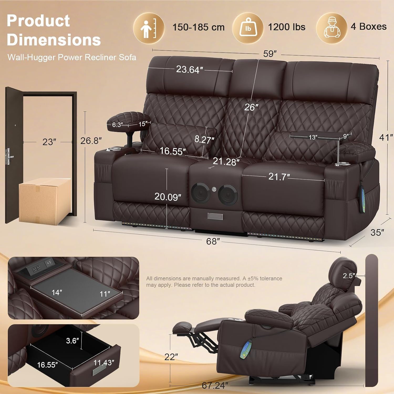Detalle de Power Recliner Loveseat