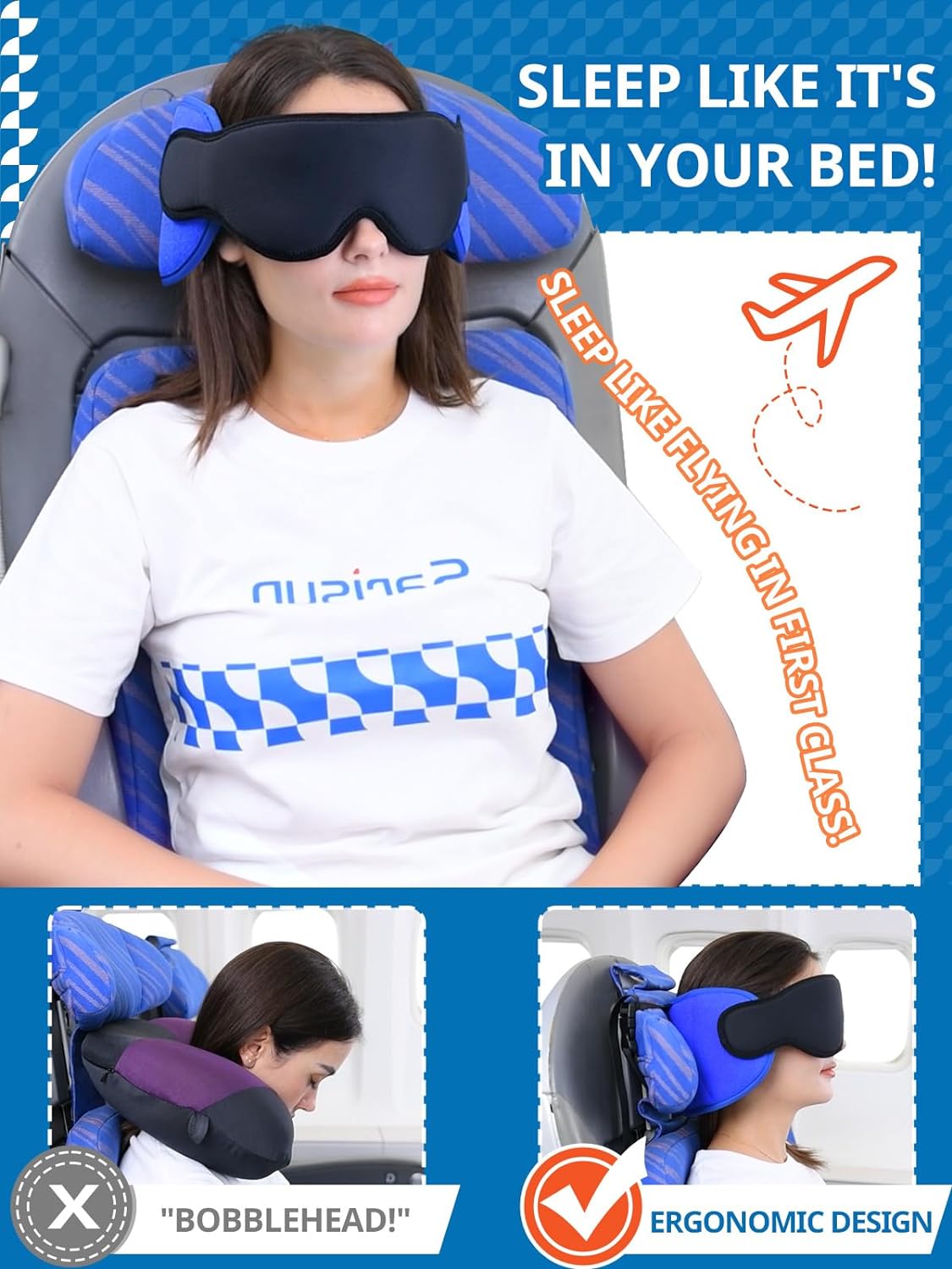 Thumbnail 1 de SARISUN Reisekissen mit 3D-Schlafmaske