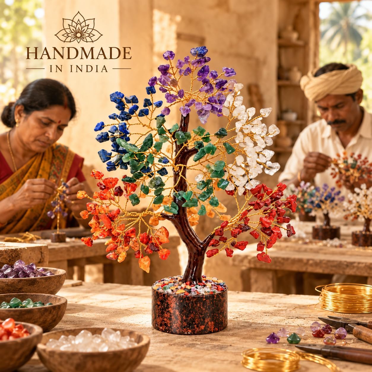 Detalle de YATSKIA 7 Chakra Crystal Tree 10-Inch