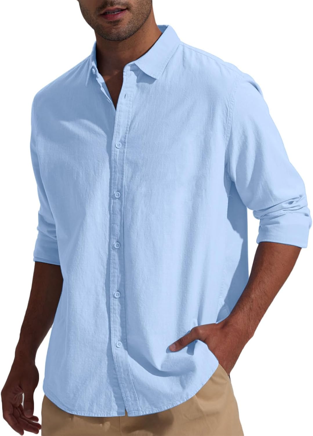 Thumbnail 4 de Friptspyg Leinenhemd Herren Langarm – Casual Button-Down, Regular Fit