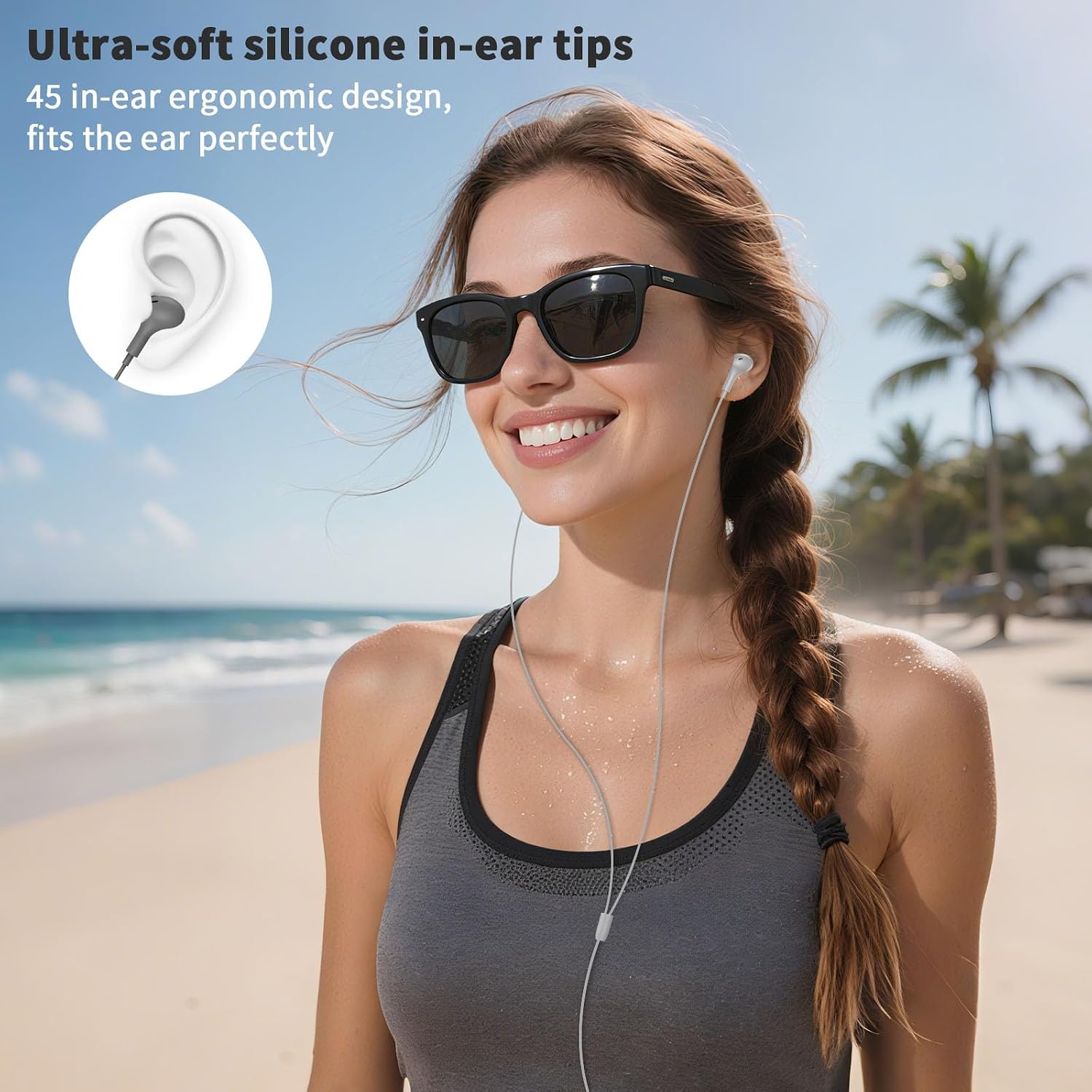 Detalle de USB-C wired earbuds with mic