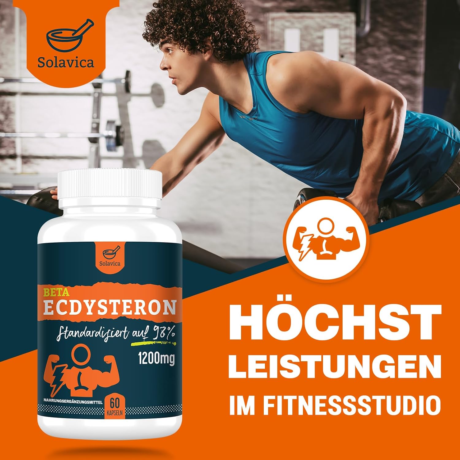 Detalle de Beta-Ecdysteron Supplement 1200 mg pro Portion – 1-Monats-Vorrat (60 Kapseln, 4er Pack) mit 98% Reinheit