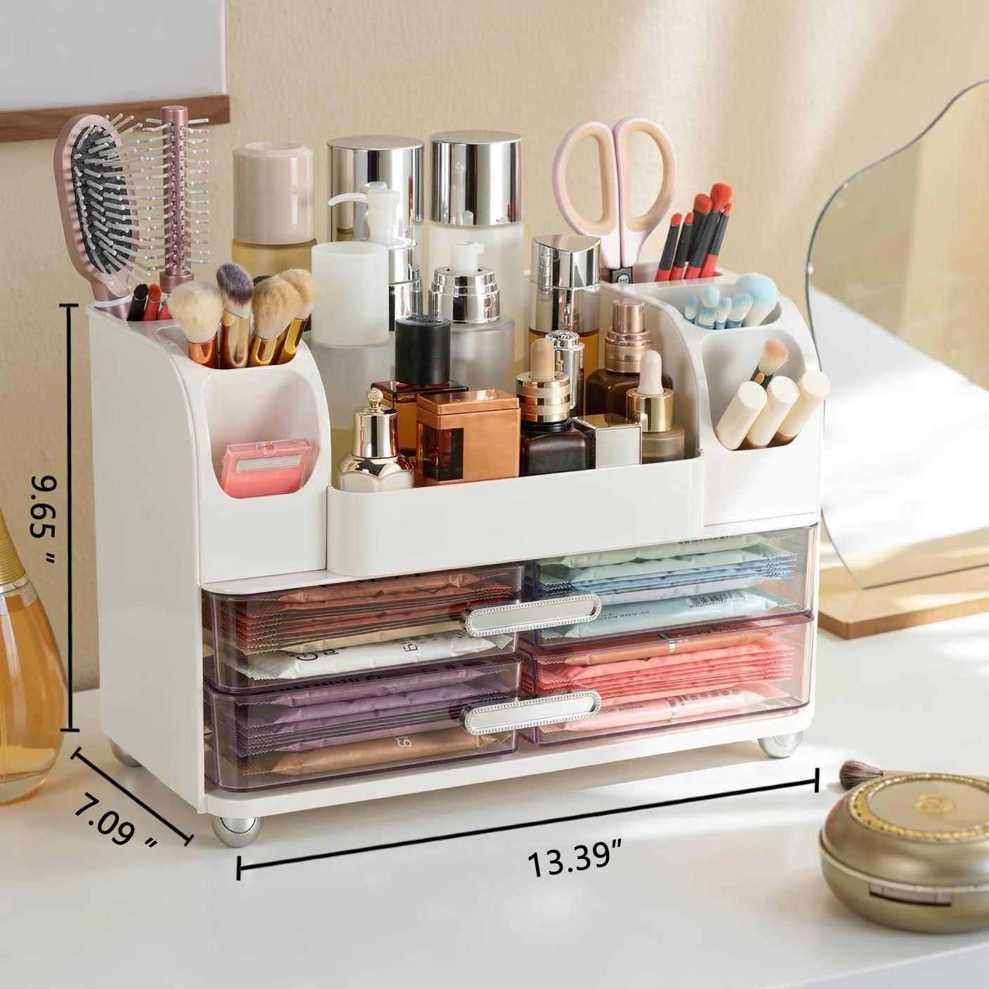 Thumbnail 1 de Dozesheep Large Makeup Organizer Countertop with Drawers in White