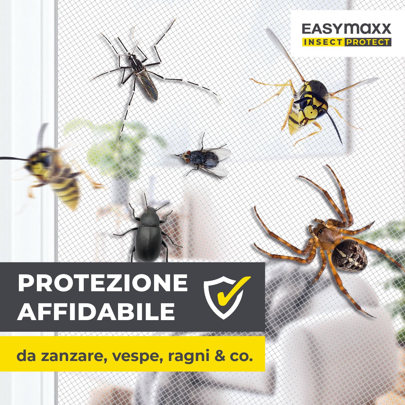 Thumbnail 2 de EASYmaxx Zanzariera per finestre con Magic Click: protezione magnetica su misura fino a 110 × 130 cm