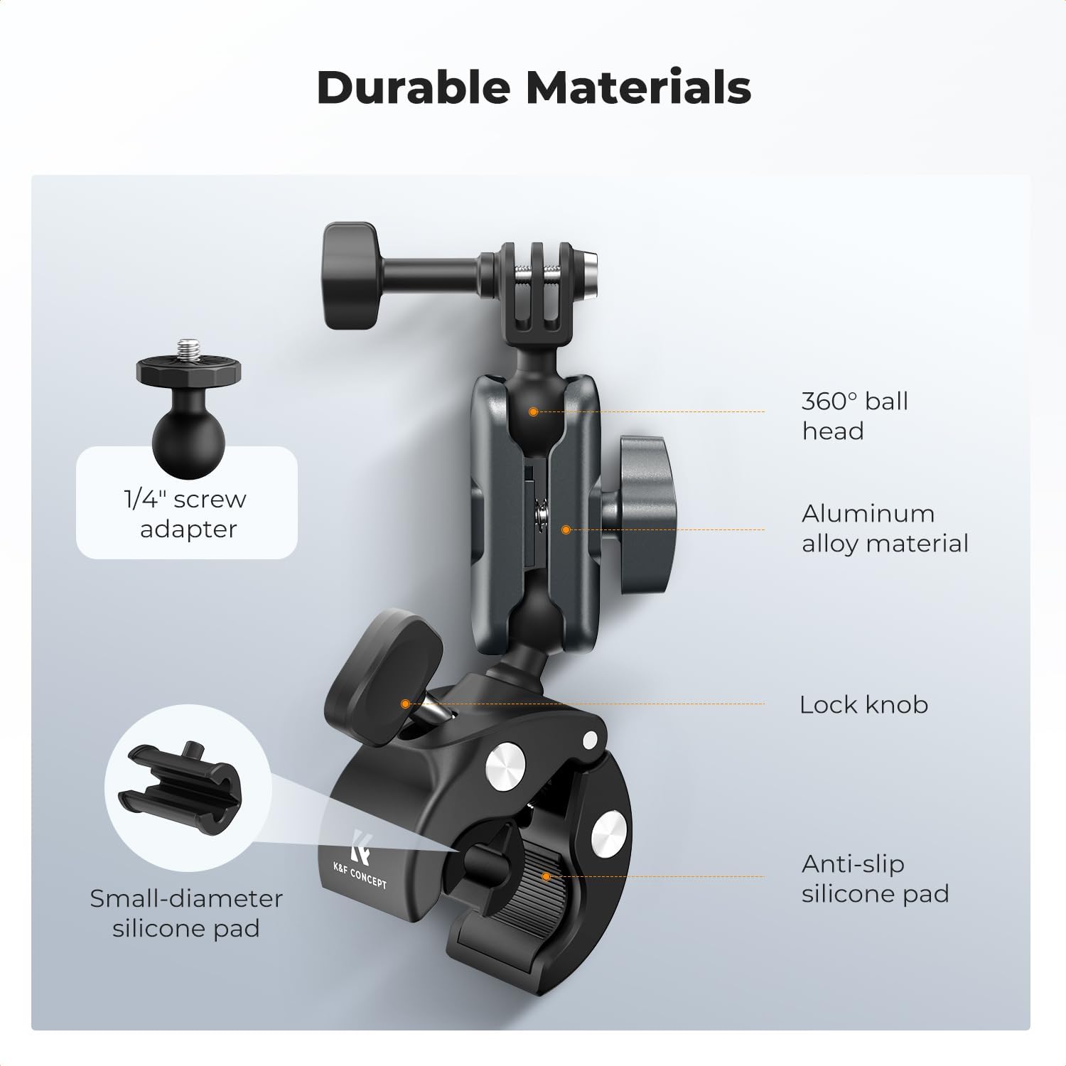 Thumbnail 5 de K&F CONCEPT Bike Handlebar Mount with 360° Dual Ball Head