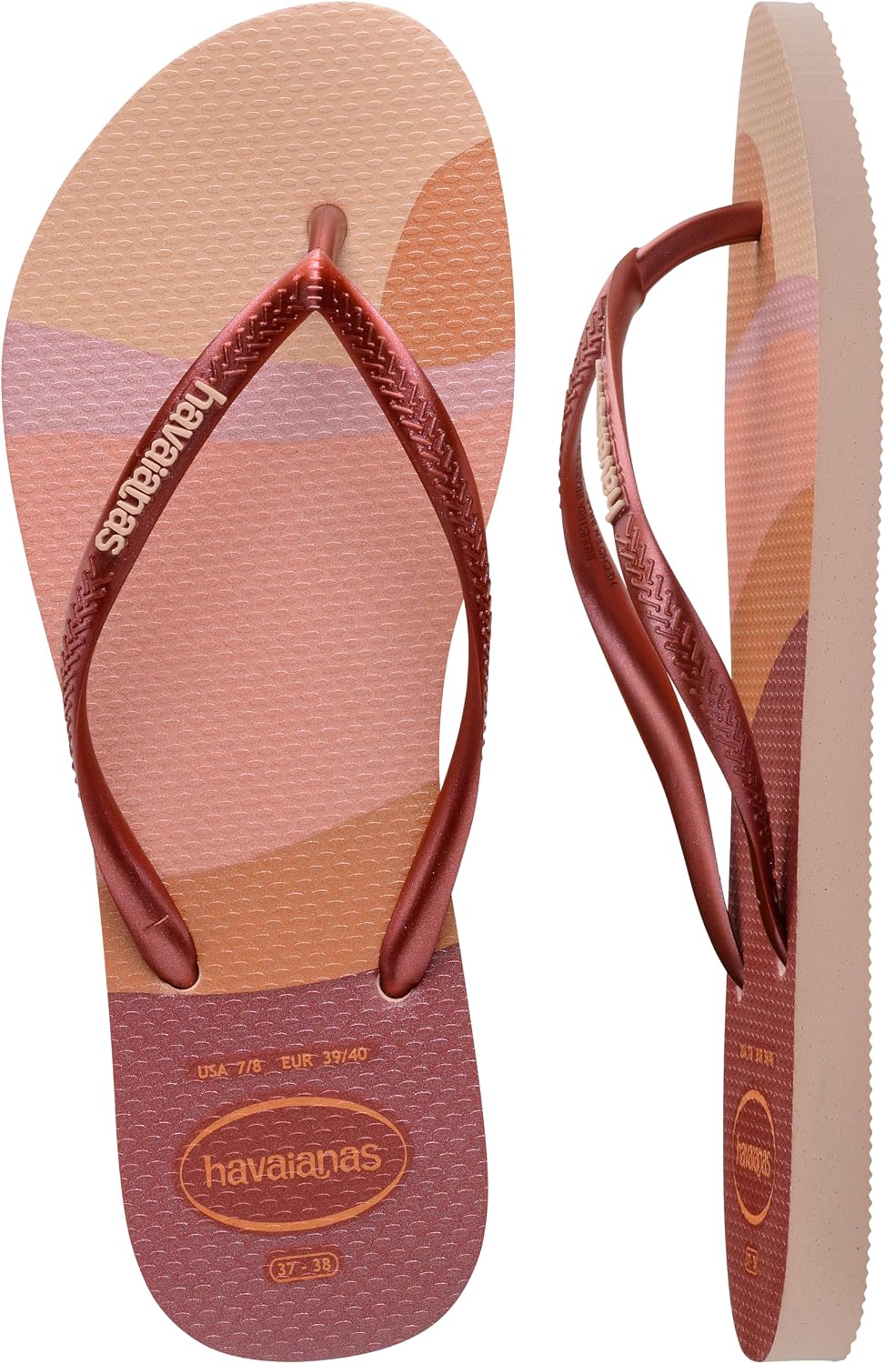 Detalle 2 de Havaianas Slim Palette Glow – tongs femme et enfant, semelle en caoutchouc antidérapante