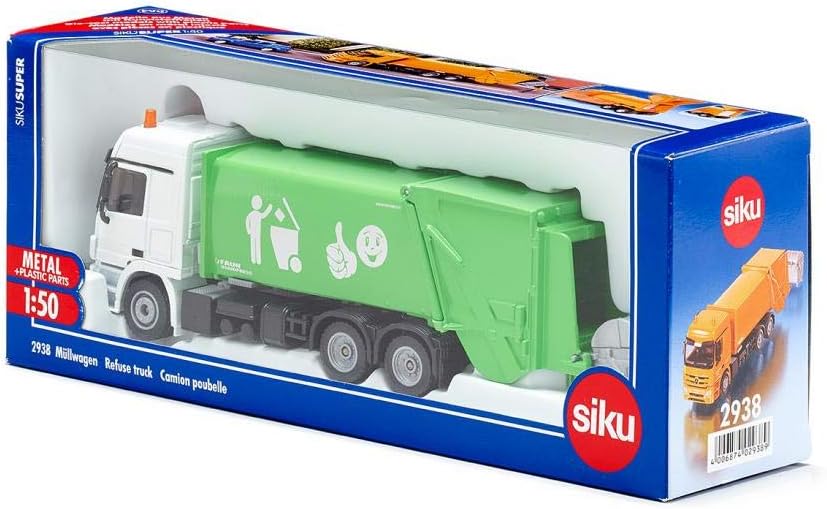 Thumbnail 6 de SIKU 2938 śmieciarka Mercedes Actros 1:50, metalowo-plastikowa, zielono-biała