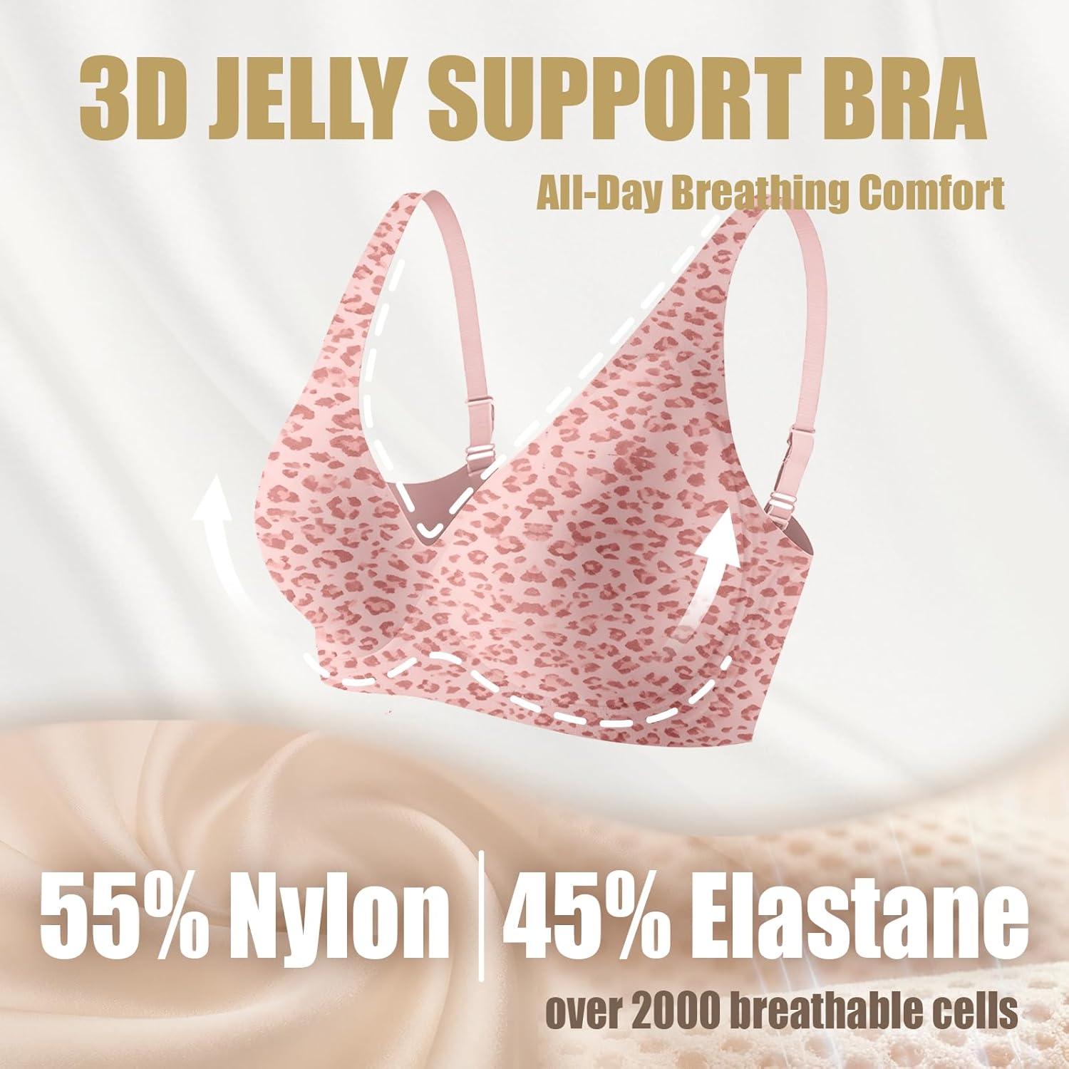 Thumbnail 2 de VRCOMFY Jelly Wireless Deep V Push Up Seamless T-Shirt Bra with Adjustable Straps