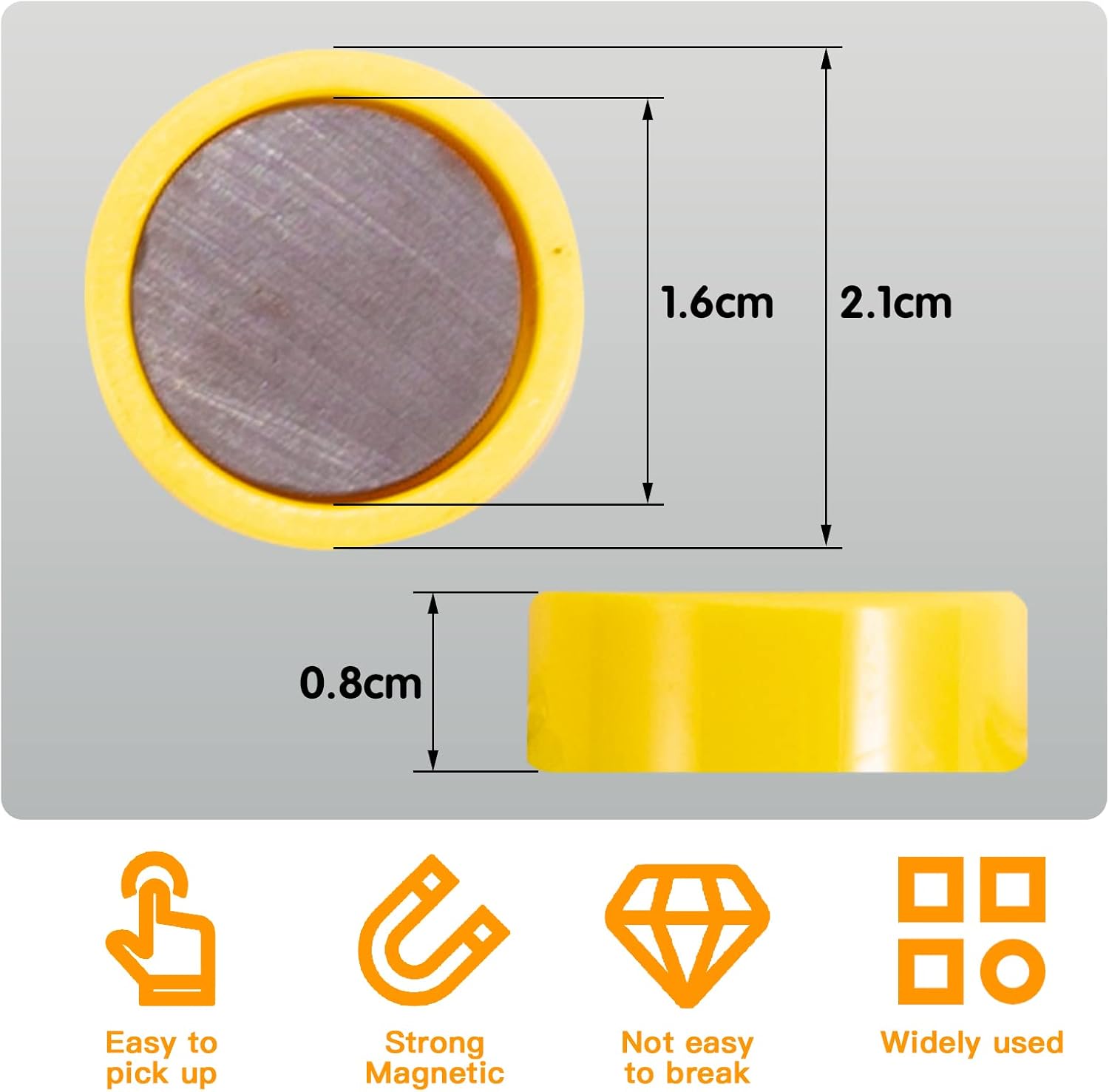 Thumbnail 4 de Wukong 36 Round Fridge Magnets (6 Colours) Ø 20 mm, 8 mm Thick with Iron Boxes