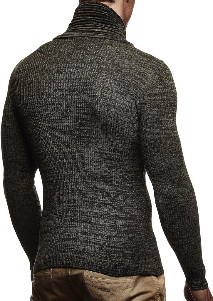 Detalle de Leif Nelson LN-1535: maglione uomo felpa con cappuccio, sciallatto e taglio sciancrato