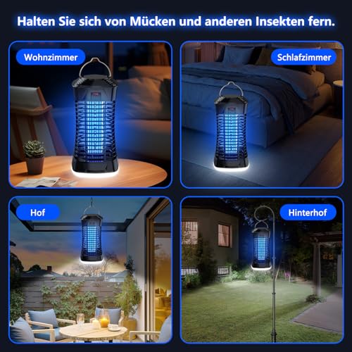 Thumbnail 6 de Loowoko Mückenlampe 4200V – effektiver, chemiefreier Insektenvernichter für Innen & Überdachte Außenbereiche