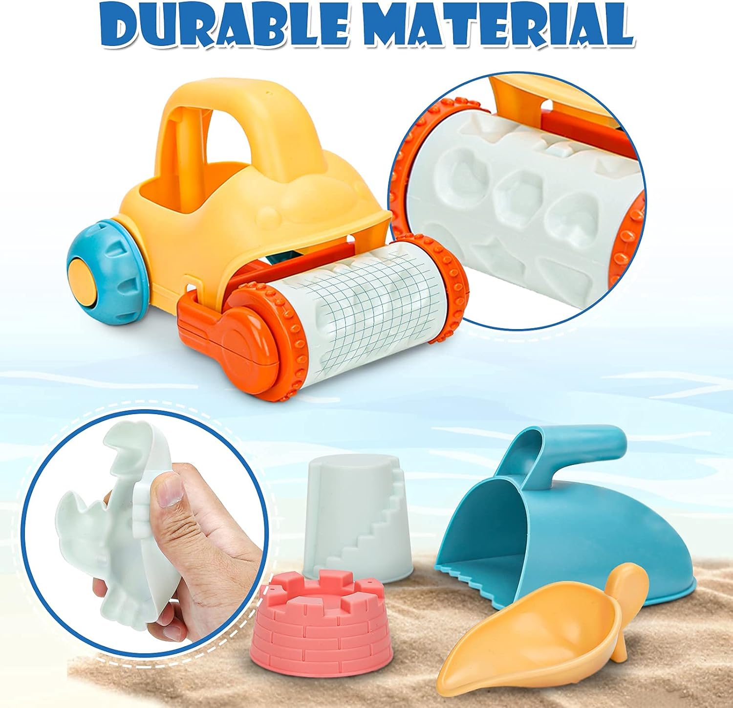 Thumbnail 3 de Sanlebi sand beach toys set for kids (14-piece) with bucket, shovel and mesh storage bag