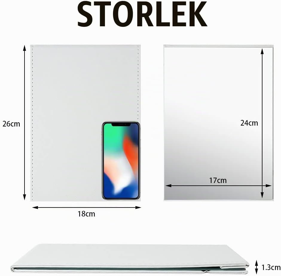 Thumbnail 1 de OSDUE extra stor bordsspegel – vikbar med PU-läder och justerbar vinkel