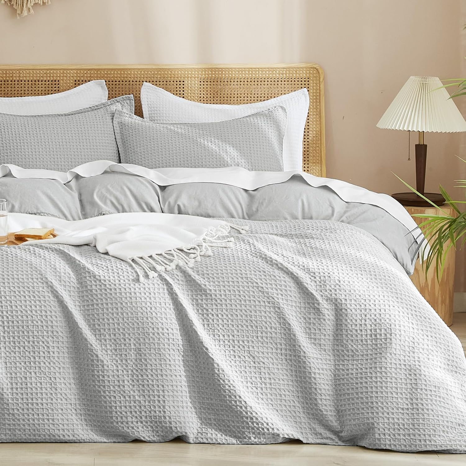 Detalle de PHF Waffle Duvet Cover Twin/Twin XL