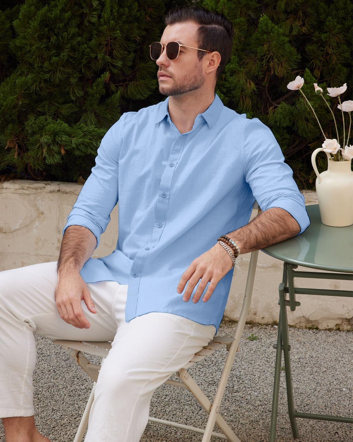 Thumbnail 2 de Friptspyg Leinenhemd Herren Langarm – Casual Button-Down, Regular Fit