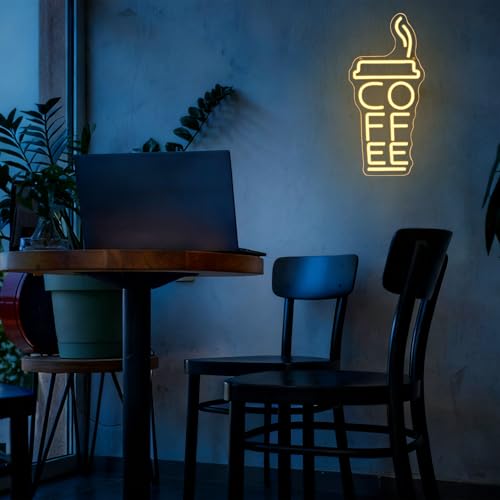 Thumbnail 5 de LMSIGNLY Kaffee Neon Schild – Wanddekoration mit warmer Weißlicht, USB betrieben