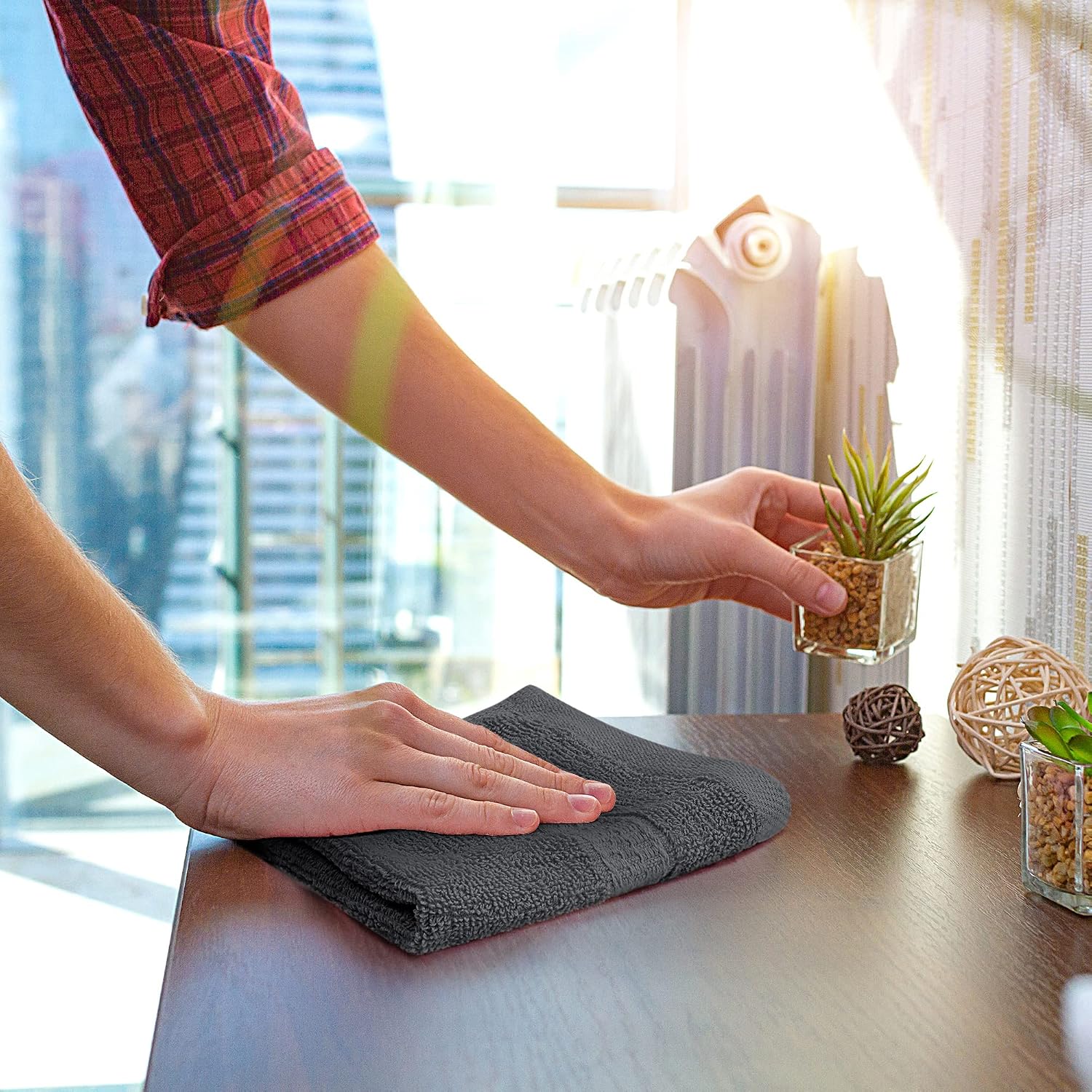 Thumbnail 4 de Utopia Towels UTLUX1313GRAY12 Washcloths, 12-Pack, Grey, 600 GSM Cotton
