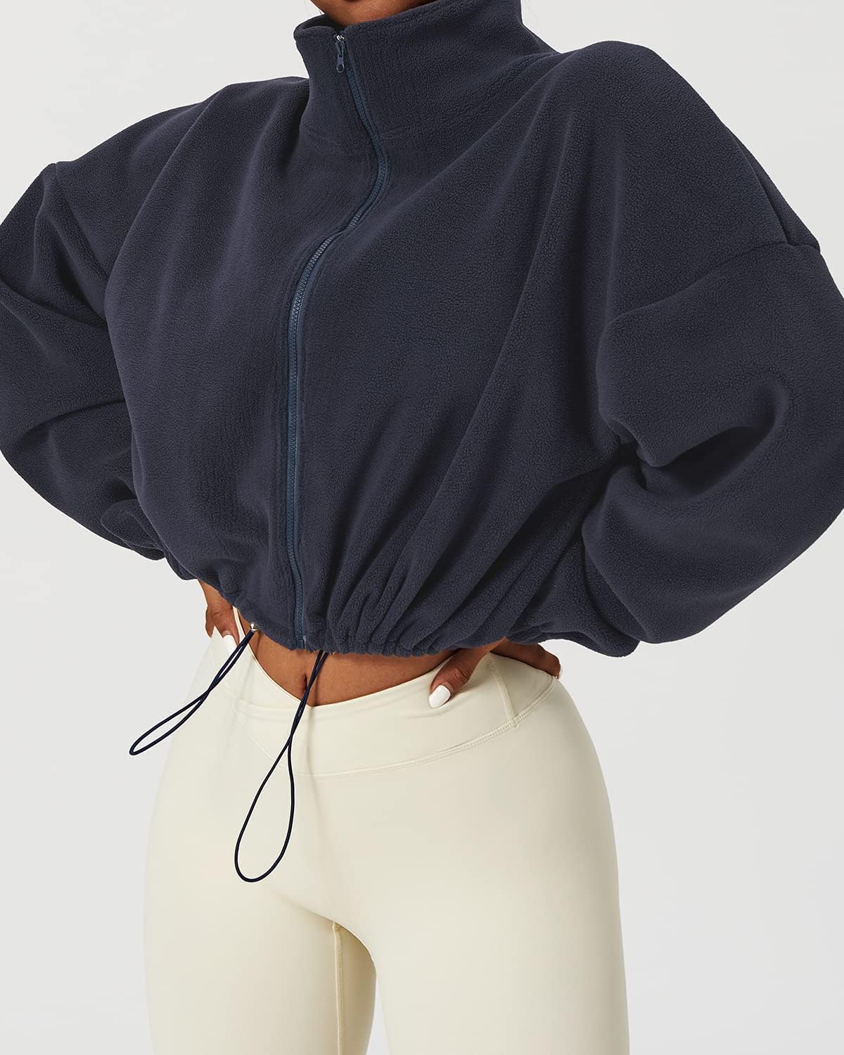 Thumbnail 5 de QINSEN Women's Full Zip Fleece Short Jacket: Warmth, Style, and Easy Care in a Cropped Winter Layer