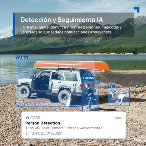 Thumbnail 9 de Tapo C615G Kit – Cámara de seguridad 4G LTE solar con Pan/Tilt 360° y detección AI (Person/Vehicle/Pet)